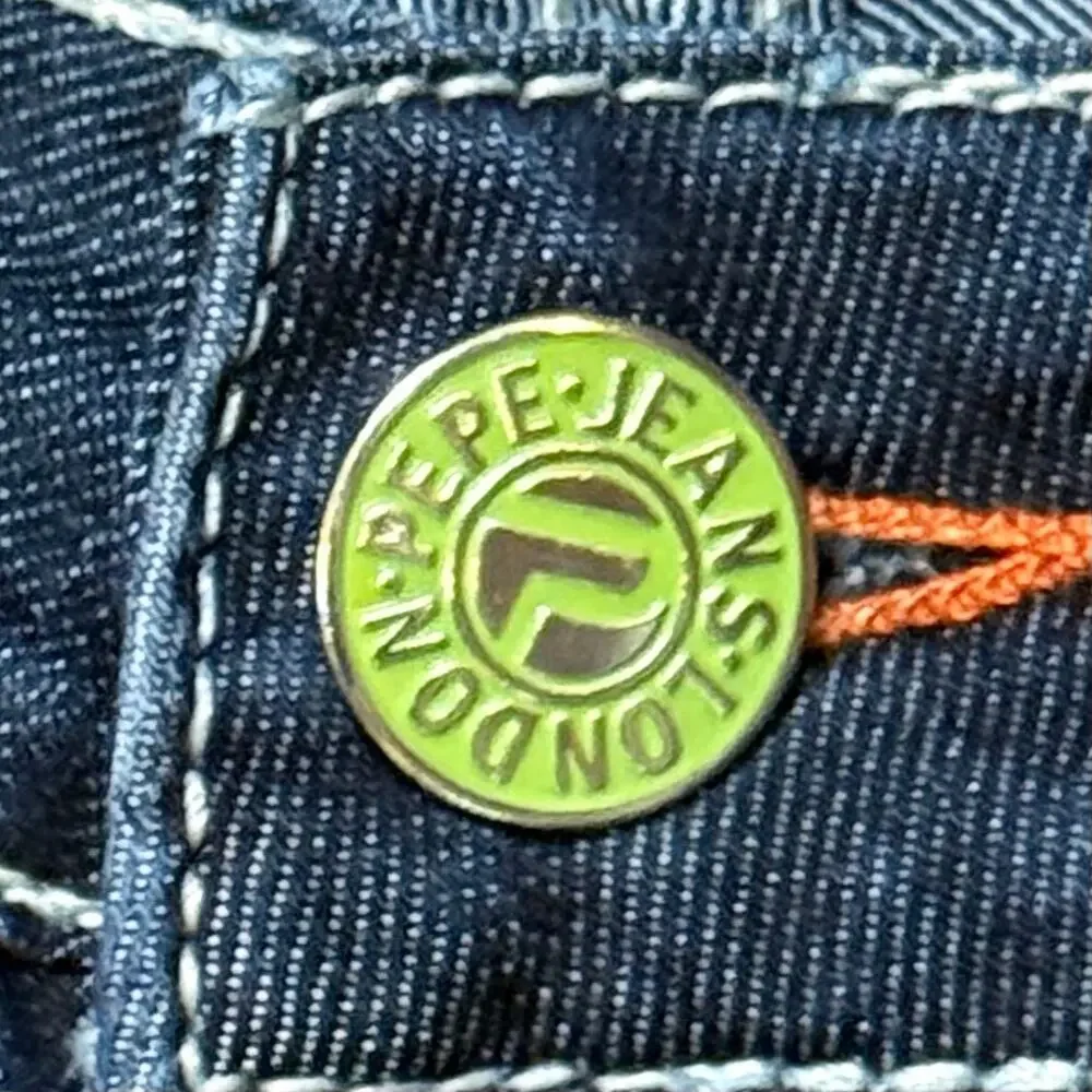 Pepe Jeans Dark Wash Jeans Womens Straight Rose Embroidered 5 Pocket Denim Sz 34